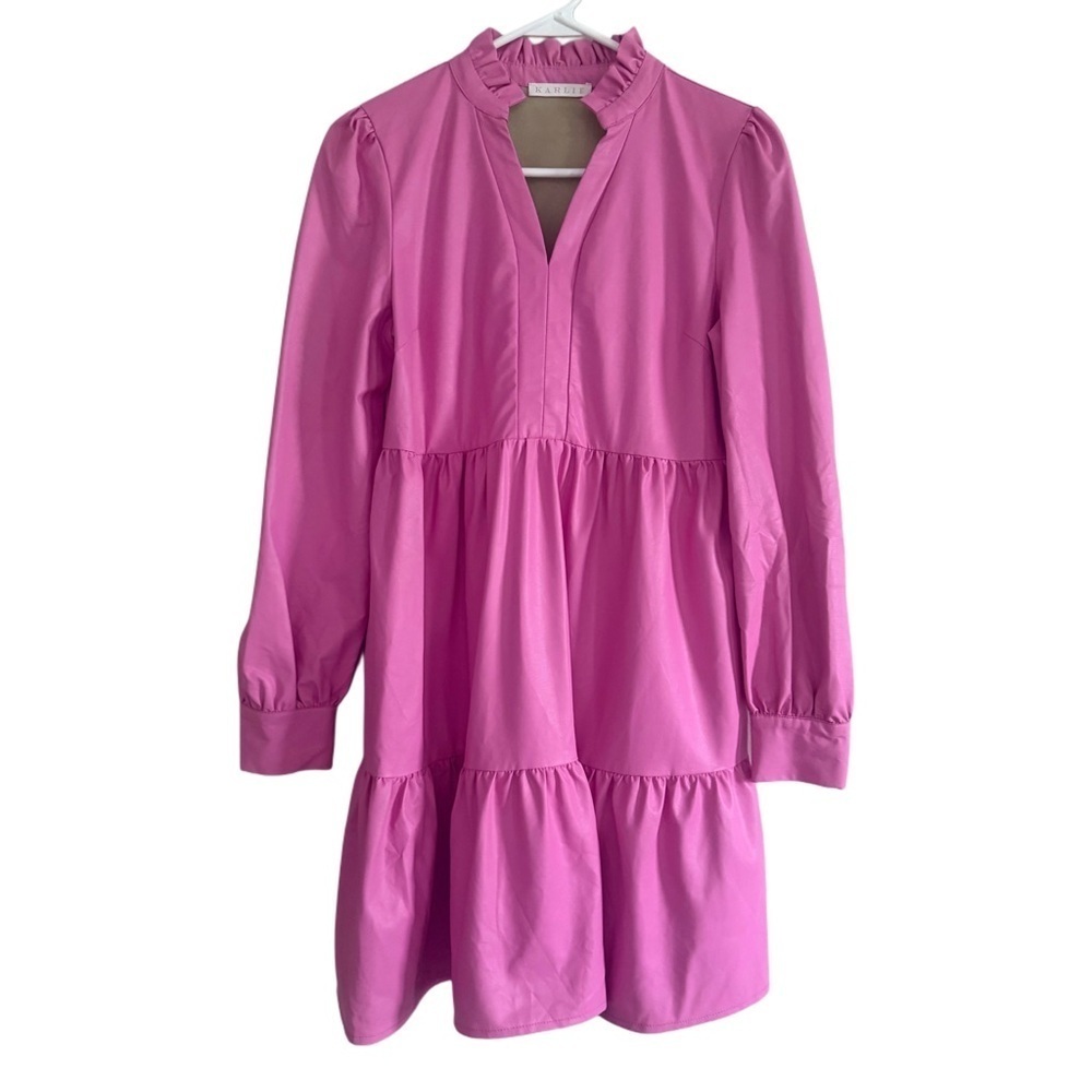 Karlie Feminine Maximalist Pink Tiered Ruffled Mini Dress
